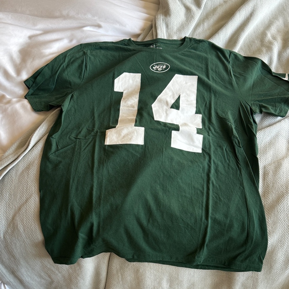 Nike Green and White Men's Jersey Shirt